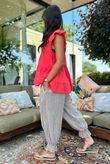 Agnes Cushion Cotton Cap Sleeve Top Watermelon